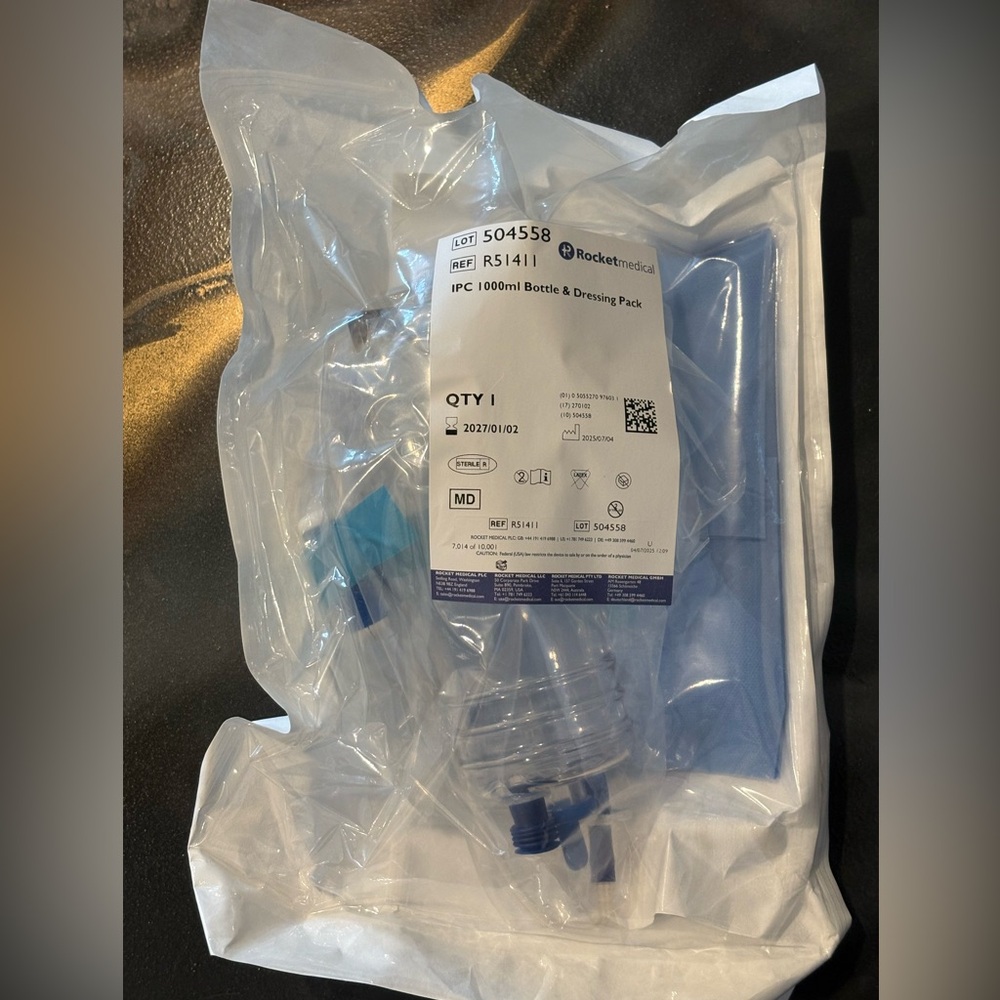 (1) Rocket Medical R51411 IPC 1000 ml Drainage Bottle And Dressing Pack